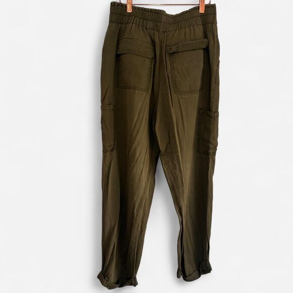 Free People Olive Soft-Girl Cargo Belted High-Rise Trousers – Size 8 - Picture 4 of 8
